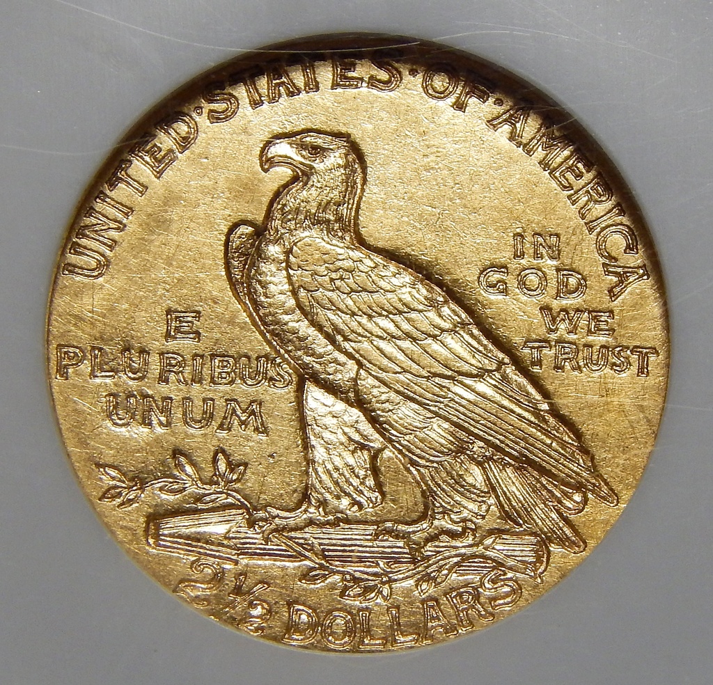 1911-D NGC AU58 $2.50 STRONG-D INDIAN GOLD